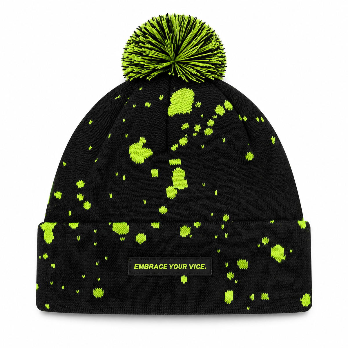 Vice Beanie Black/Lime Drip -  Gorro Invierno