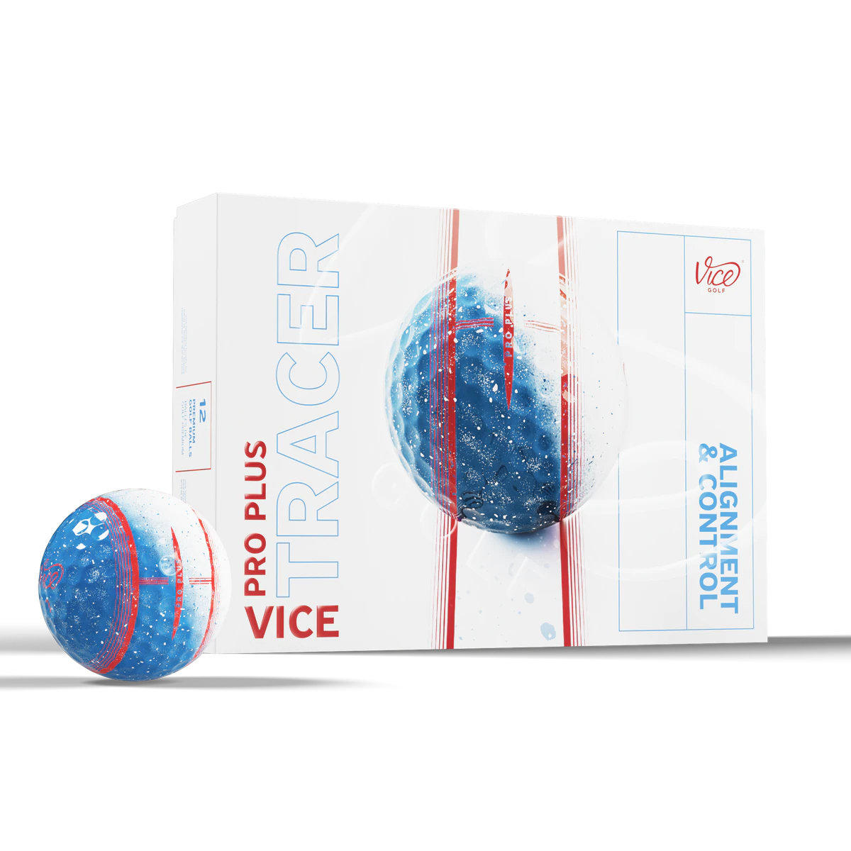 Vice  Pro Plus Artic Bomb Tracer - 12 pelotas de golf de edición limitada