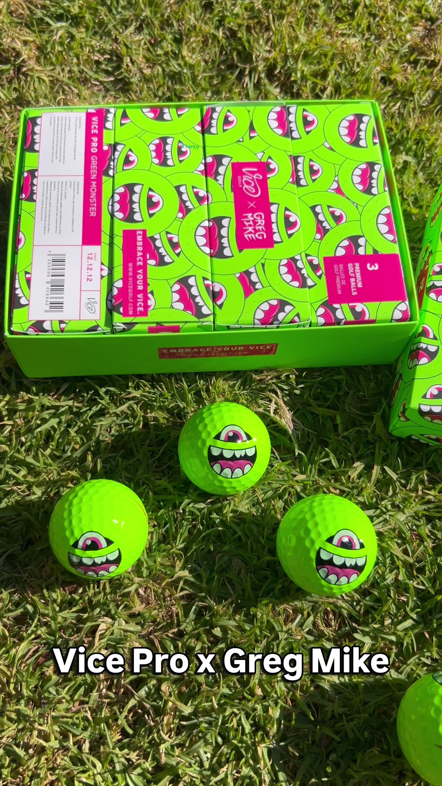 Cargar vídeo: Vice Pro Greg Mike Green Monster - 12 Pelotas de Golf de edición limitada
