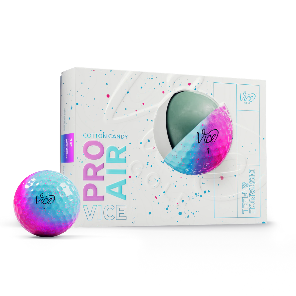 Vice Pro Air Cotton Candy - 12 pelotas de golf edición limitada